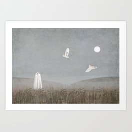 Walter and the ghost owls Art Print