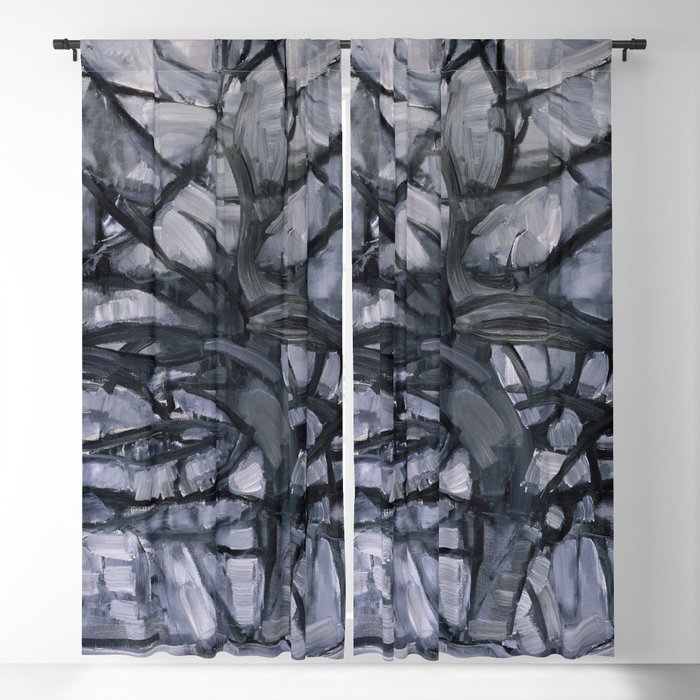 Gray Tree Blackout Curtain