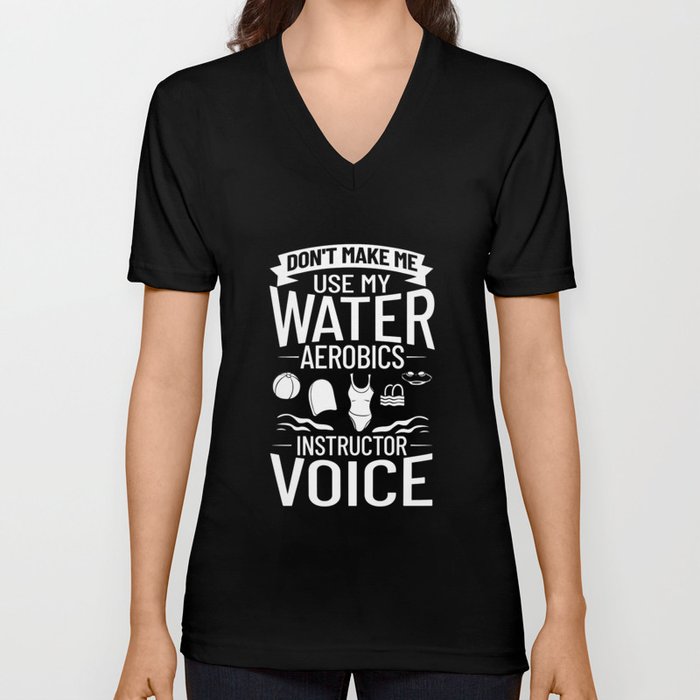 Water Aerobic Aqua Aquafit Fitness Workout V Neck T Shirt