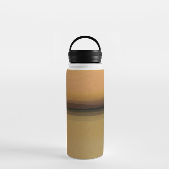 Orange And Brown Abstract Ocean Beach Landscape Water Bottle