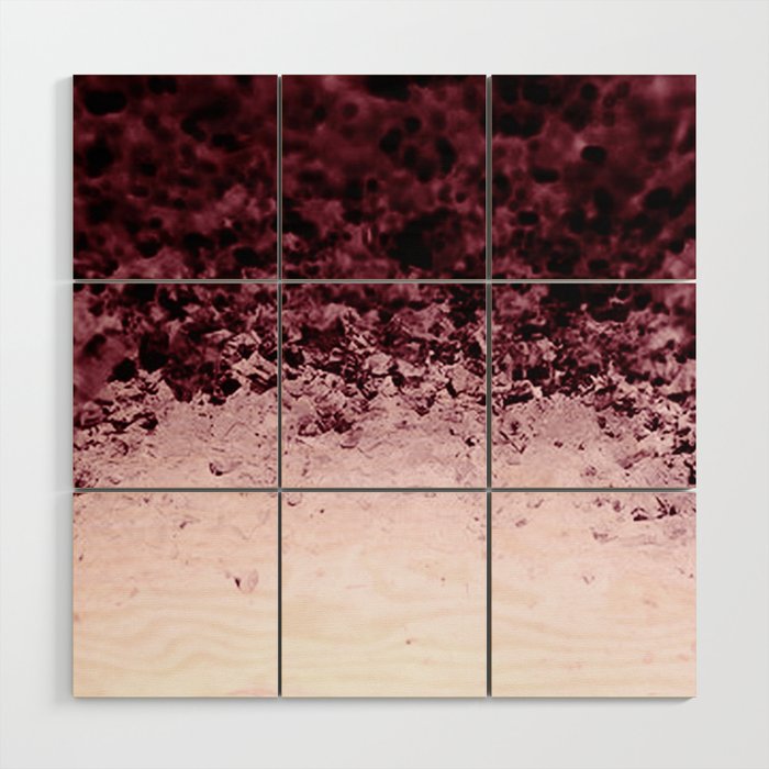 Burgundy Crystals Ombre Gradient Wood Wall Art By Vintageby2sweet Society6