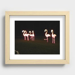 Pretty Pink Flamingos Recessed Framed Print