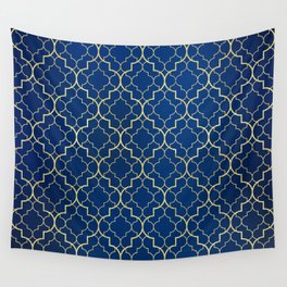 Elegant Oriental Pattern - Blue Wall Tapestry