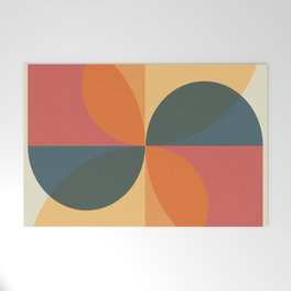 Vintage Midcentury Pinwheel Art Welcome Mat | Colorful, Atomicage, Pattern, Geometric, Atomicera, Retro, Minimalism, Flower, Abstract, Shapes 