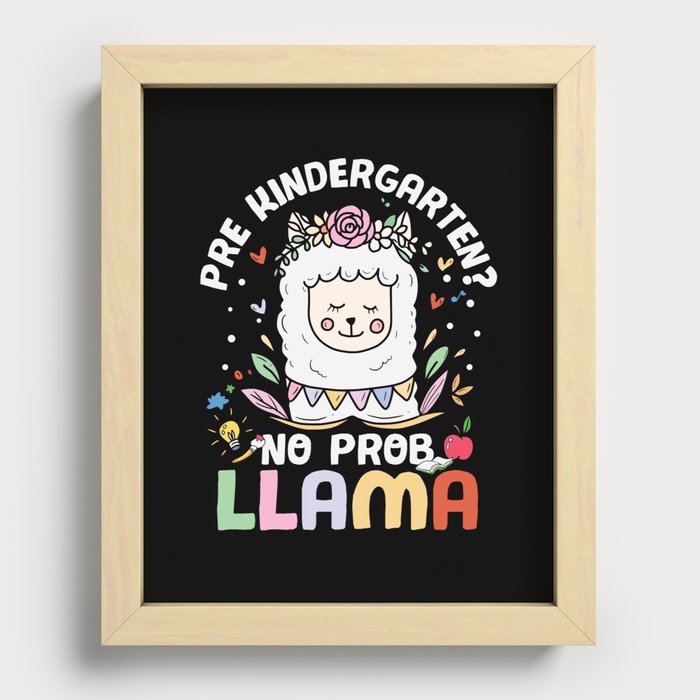 Pre Kindergarten No ProbLlama Recessed Framed Print