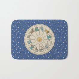 Vintage Astrology Zodiac Wheel Bath Mat