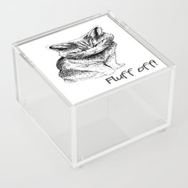 Fluff Off Angry Cat Acrylic Box