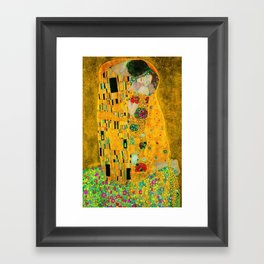 Gustav Klimt The Kiss Painting Framed Art Print