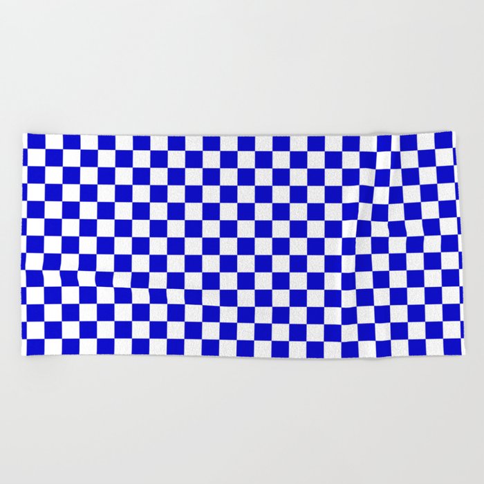 Blue and White Check - more colors Beach Towel