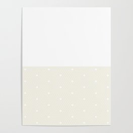 White Polka Dots Lace Horizontal Split on Cream Off-White Poster