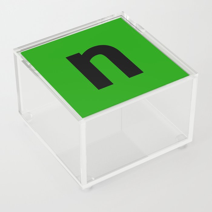 letter N (Black & Green) Acrylic Box