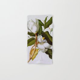 Vintage Botanical White Magnolia Flower Art Hand & Bath Towel