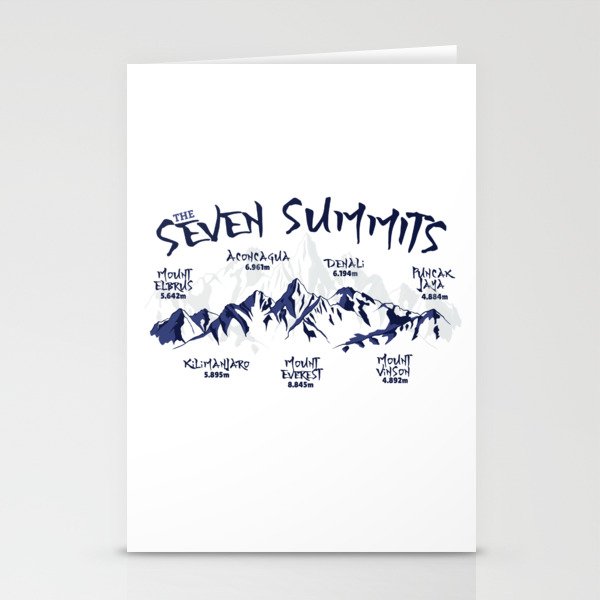 Seven Summits Mountain   Stationery Cards
