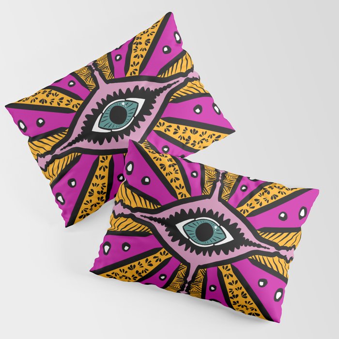 Colourful Evil Eye Pillow Sham