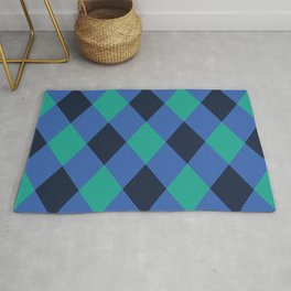 Green and blue checkered Area & Throw Rug