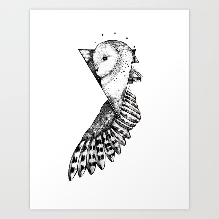owl graphic tattoo