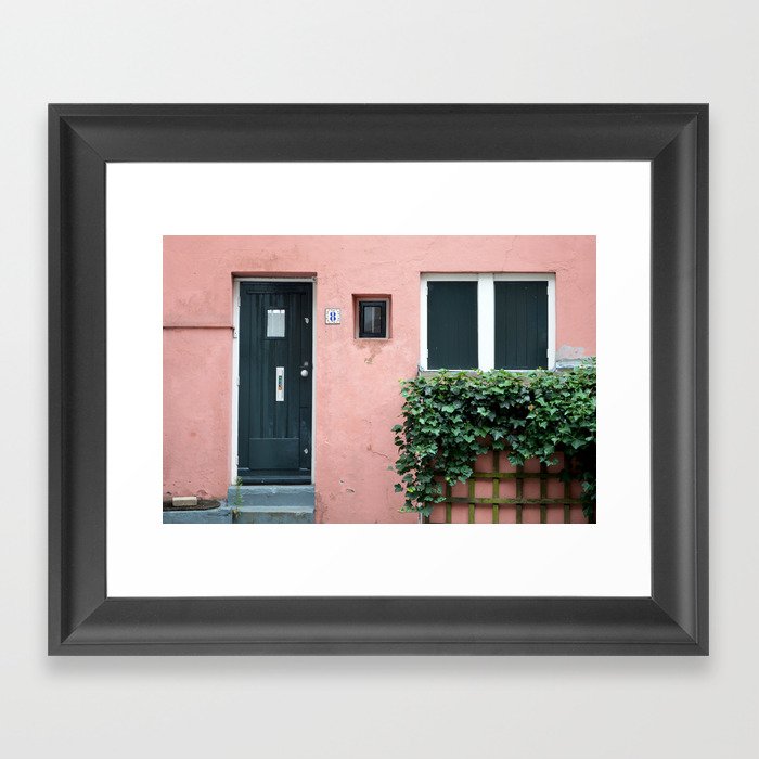Pink house Framed Art Print