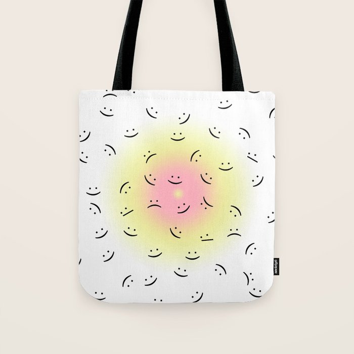 Mixed Emotions Happy and Sad ASCII Text Emoticon Emoji Pattern Tote Bag by Ocean And Stars
