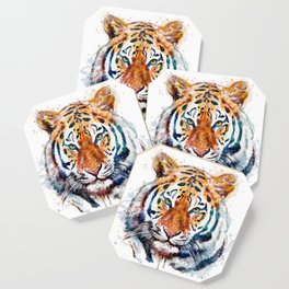 Tiger Head watercolor Coaster