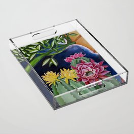 Mexican flowers Acrylic Tray
