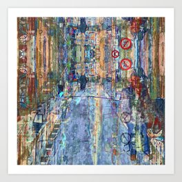 transferred through time by that called tradition. Art Print | Multiple Exposure, Street Photography, No Right Turn, Surreal, Catalunya, Morning Walk, Europe, Noise, Psychedelic, Quotidian 