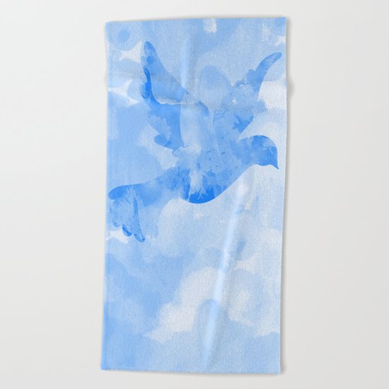 Abstract Flying Dove II Beach Towel