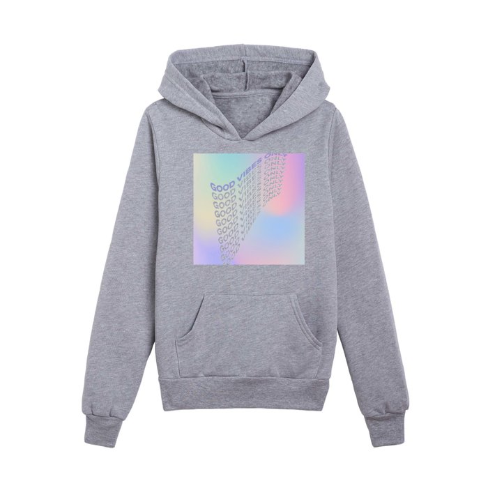 Good Vibes Only on Candy Pastel Gradient Kids Pullover Hoodie