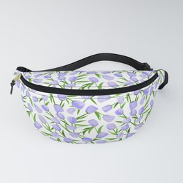 seamless pattern of stacked purple tulip flowers Fanny Pack