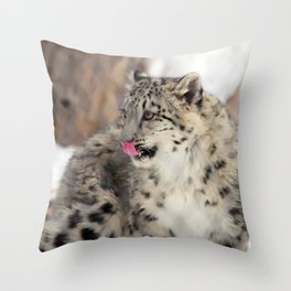 Snow Leopard Cub Throw Pillow