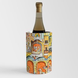 Amalfi Coast Italy illustrated on ceramic tiles | Italian culture | Amalfi village Wine Chiller