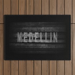 Medellin lettering, Medellin Tourism and travel, Creative typography text banner Outdoor Rug