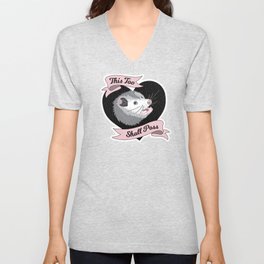 Wise Possum - This Too Shall Poss Cute Opossum Anxiety  V Neck T Shirt