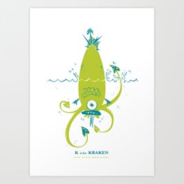 K is for Kraken Art Print