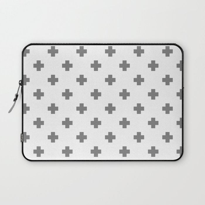 Light Grey Swiss Cross Pattern Laptop Sleeve