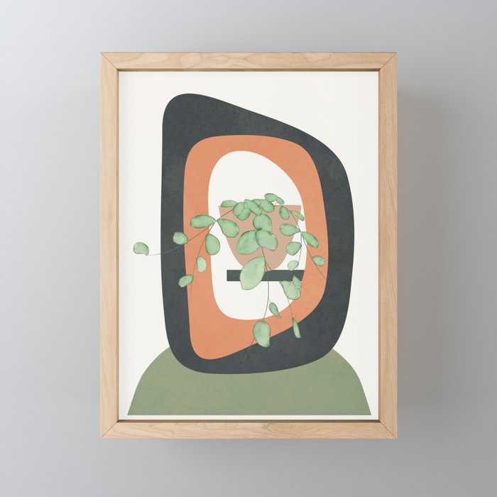 Potted Plant Framed Mini Art Print