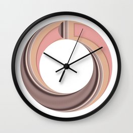 Striped Burlywood Café au lait Ring (Almond, Pink, Cream, Ivory, Chocolate) Wall Clock