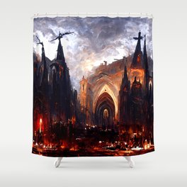 Lucifer Palace in Hell Shower Curtain