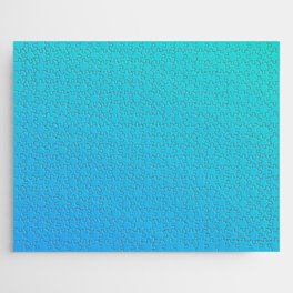 Trendy Minimalist Blue Sky Teal Gradient Ombre Jigsaw Puzzle