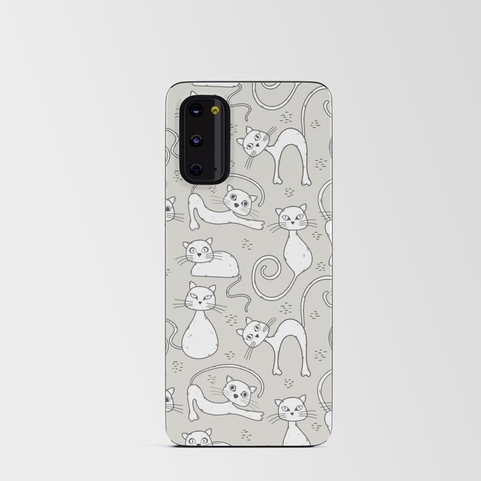 Light and neutral white cat pattern Android Card Case