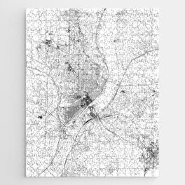 Peoria White Map Jigsaw Puzzle