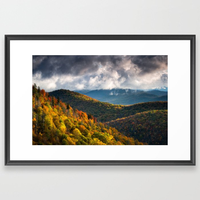 Blue Ridge Parkway North Carolina Mountains Autumn Landscape Photography Asheville NC Framed Art Print