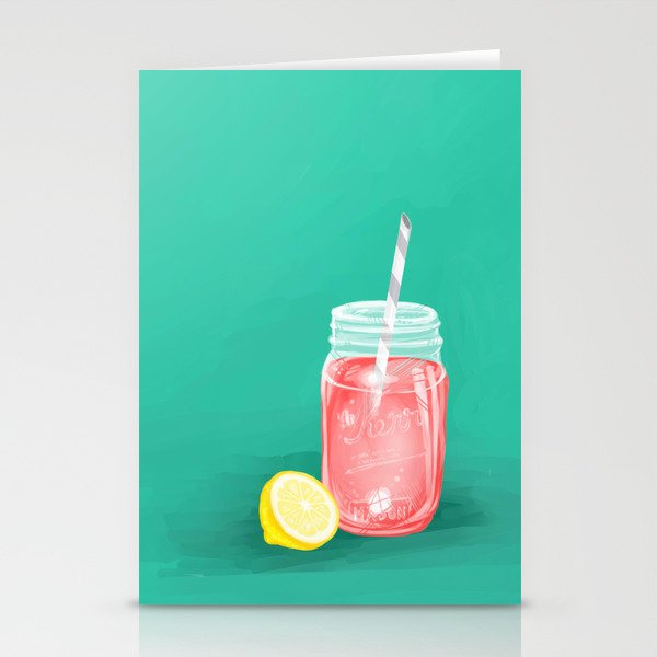 pink lemonade jar Stationery Cards