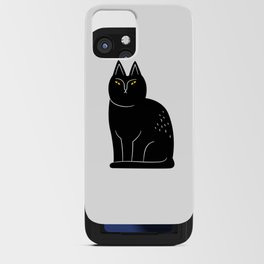 Creepy black cat cartoon animal illustration iPhone Card Case