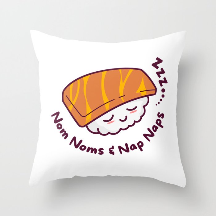 Nom Noms & Nap Naps Throw Pillow