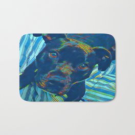 Pittie series from our POP YOUR POOCH line Bath Mat | Digital Manipulation, Furbaby, Family, Color, Photo, Terrier, Digital, Love, Pitbull, Pets 