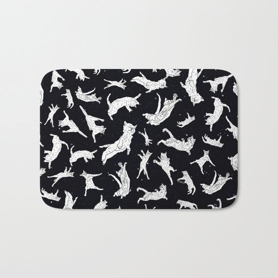 Flying Space Cats Bath Mat