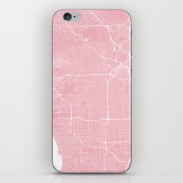 Los Angeles, CA, City Map - Pink iPhone Skin