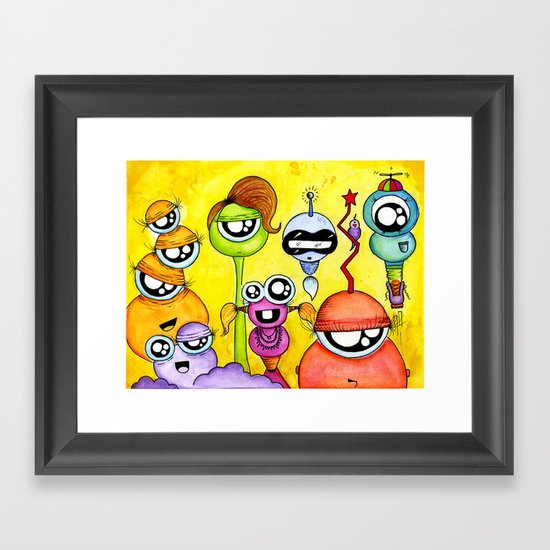 Aliem Friends Framed Art Print