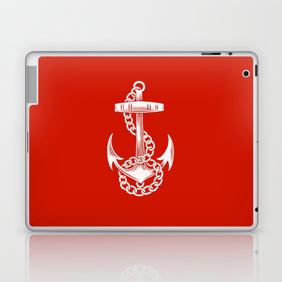 Nautical Stripe Red Laptop & iPad Skin
