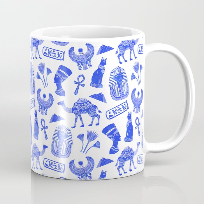 Wonders of Ancient Egypt (white & blue) Coffee Mug